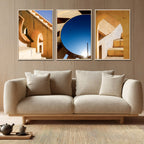 Jantar Mantar, Jaipur – Light, Shadow & Sky | Fine Art Wall Photography Print | Triptych