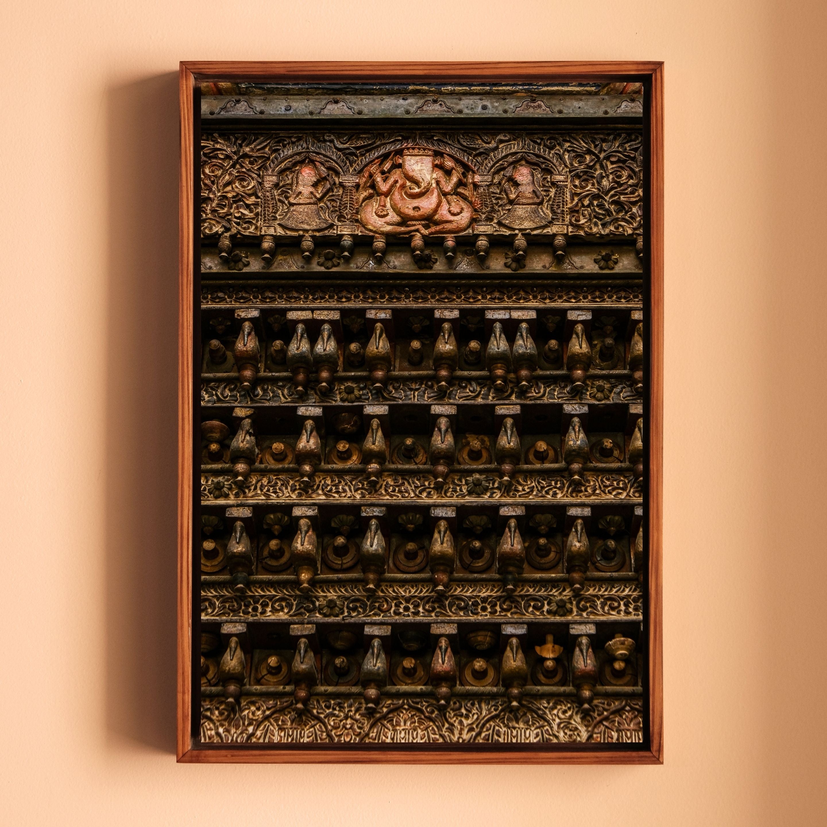 Shekhawati Haveli Wooden Gateway with Ganesha – Rajasthan | Heritage Craftsmanship Fine Art Wall Photography Print
