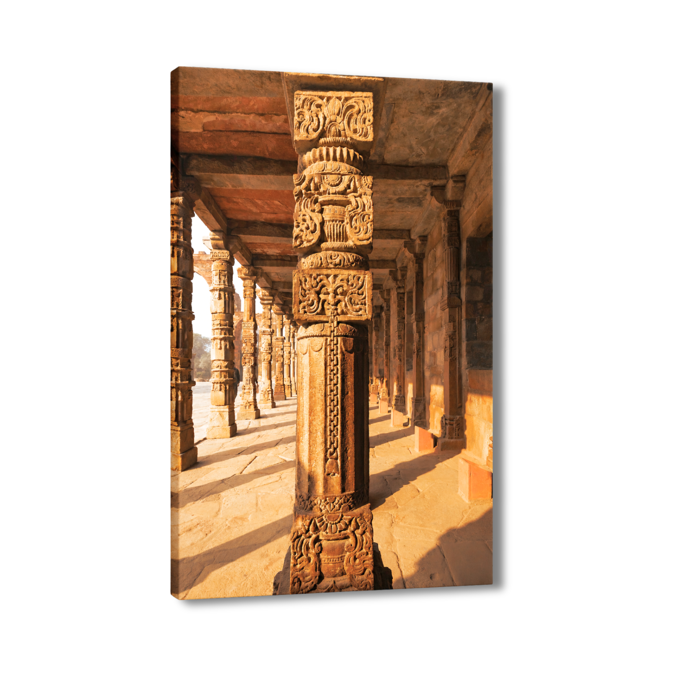 Qutub Complex – Pillars in Morning Light | Stone, Sun & the Story of Indian Heritage | Fine Art Wall Photography Print