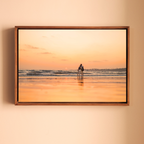 Mumbai Beach – Couple at Sunset, Wet Sand Reflections | Fine Art Wall Photography Print