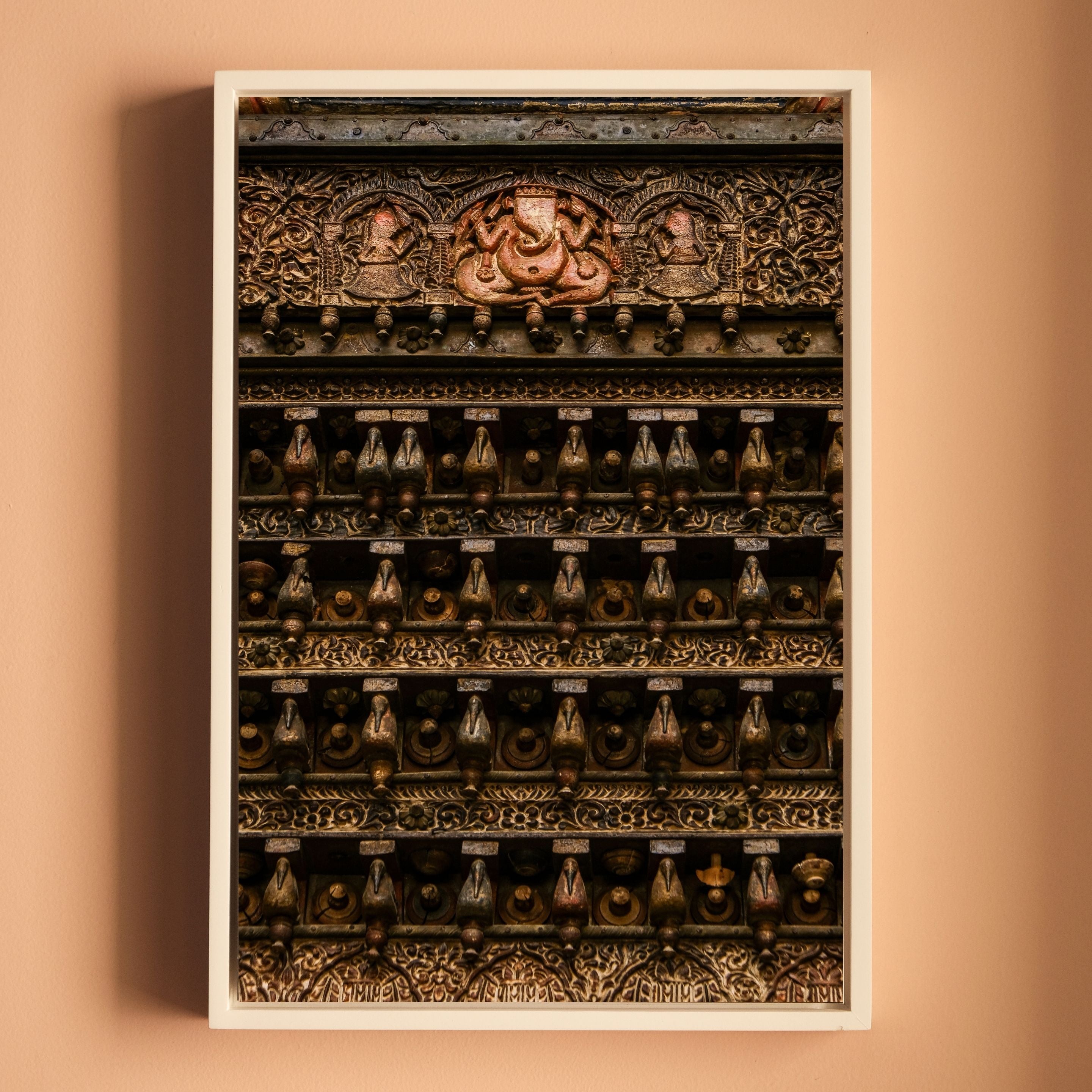 Shekhawati Haveli Wooden Gateway with Ganesha – Rajasthan | Heritage Craftsmanship Fine Art Wall Photography Print