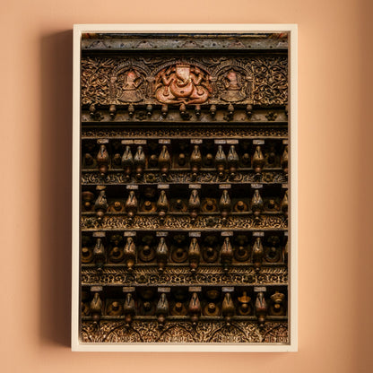 Shekhawati Haveli Wooden Gateway with Ganesha – Rajasthan | Heritage Craftsmanship Fine Art Wall Photography Print