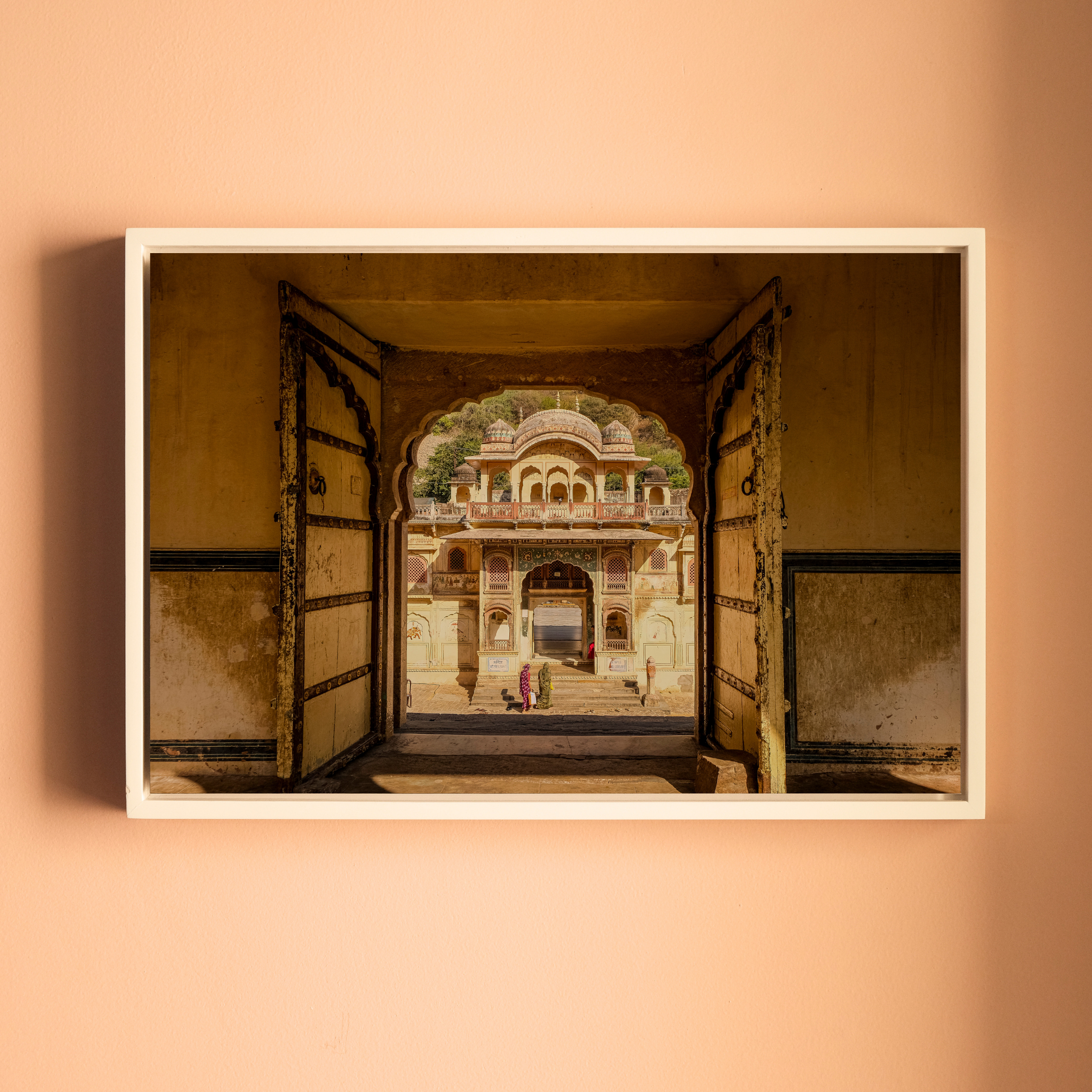 Galta Ji Temple Complex – Frame Within a Frame | Morning Light, Golden Stone & Sacred Depth | Fine Art Wall Photography Print