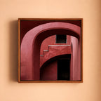 Jantar Mantar, New Delhi – Crimson Arches | Set of 5 Square Fine Art Wall Photography Prints
