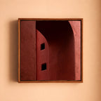 Jantar Mantar, New Delhi – Crimson Arches | Set of 5 Square Fine Art Wall Photography Prints