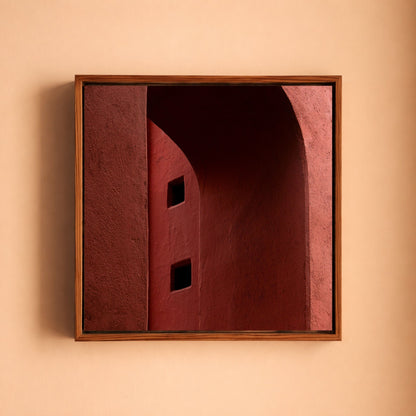 Jantar Mantar, New Delhi – Crimson Arches | Set of 5 Square Fine Art Wall Photography Prints