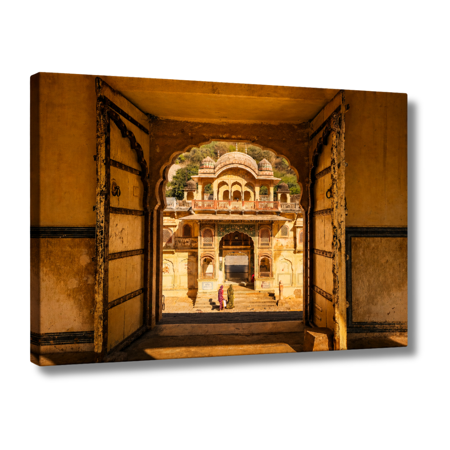 Galta Ji Temple Complex – Frame Within a Frame | Morning Light, Golden Stone & Sacred Depth | Fine Art Wall Photography Print