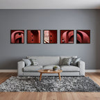 Jantar Mantar, New Delhi – Crimson Arches | Set of 5 Square Fine Art Wall Photography Prints