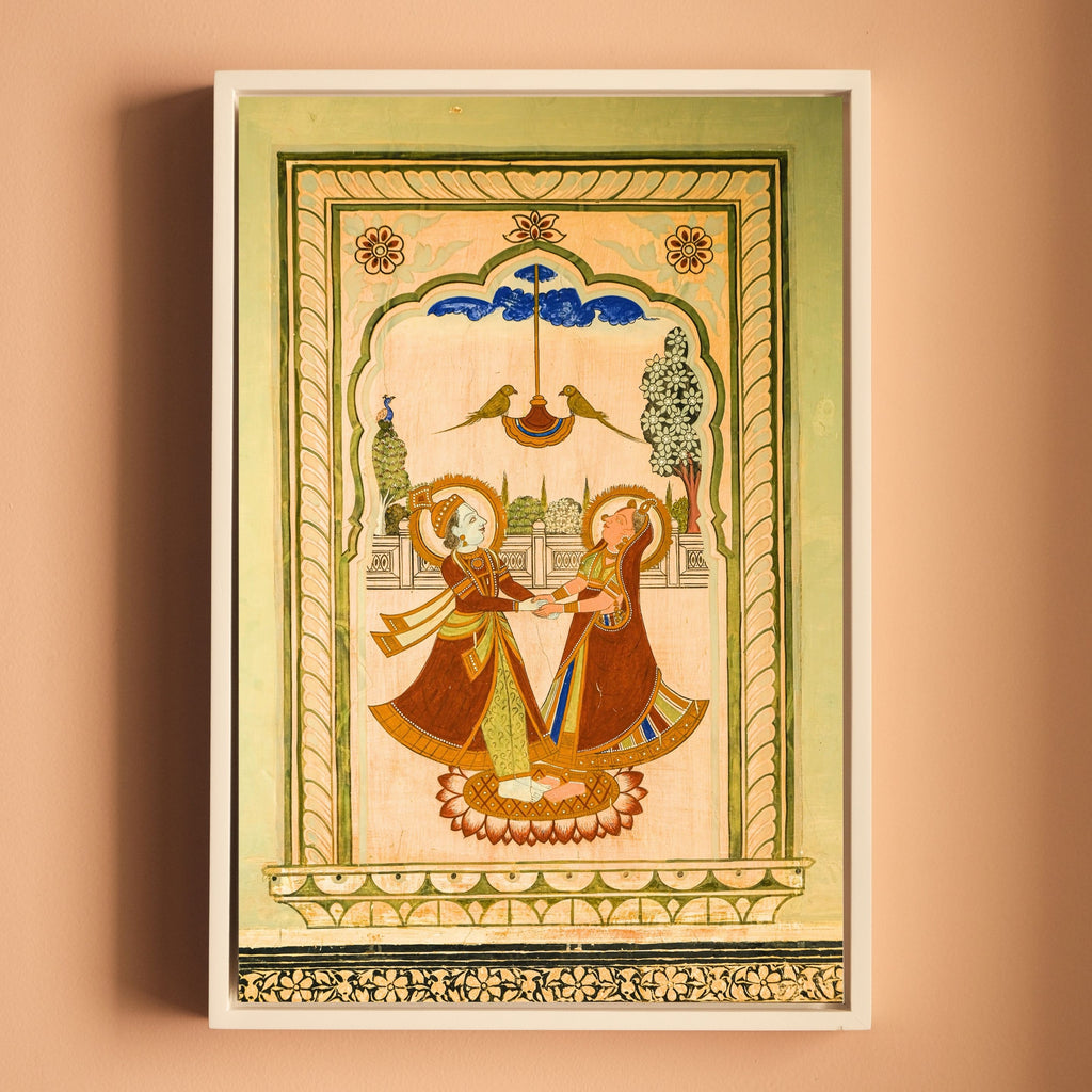 Radha Krishna – The Meeting | Shekhawati Haveli Fresco | Fine Art Wall Photography Print