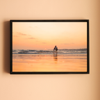 Mumbai Beach – Couple at Sunset, Wet Sand Reflections | Fine Art Wall Photography Print