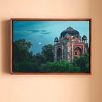 Humayun's Tomb Complex – Barber's Tomb Against the Rising Moon | Ethereal Blue Sky & Mughal Silence | Fine Art Wall Photography Print