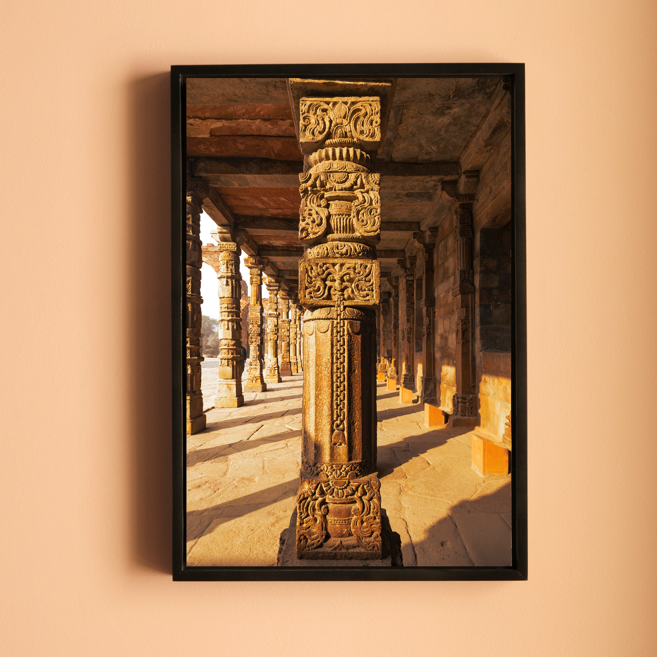 Qutub Complex – Pillars in Morning Light | Stone, Sun & the Story of Indian Heritage | Fine Art Wall Photography Print