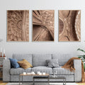 Safdarjung Tomb, Delhi – Vault Relief Triptych | Stucco, Shadow & the Last Flourish of the Mughals | Fine Art Wall Photography Print