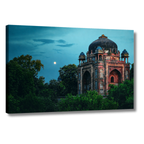 Humayun's Tomb Complex – Barber's Tomb Against the Rising Moon | Ethereal Blue Sky & Mughal Silence | Fine Art Wall Photography Print