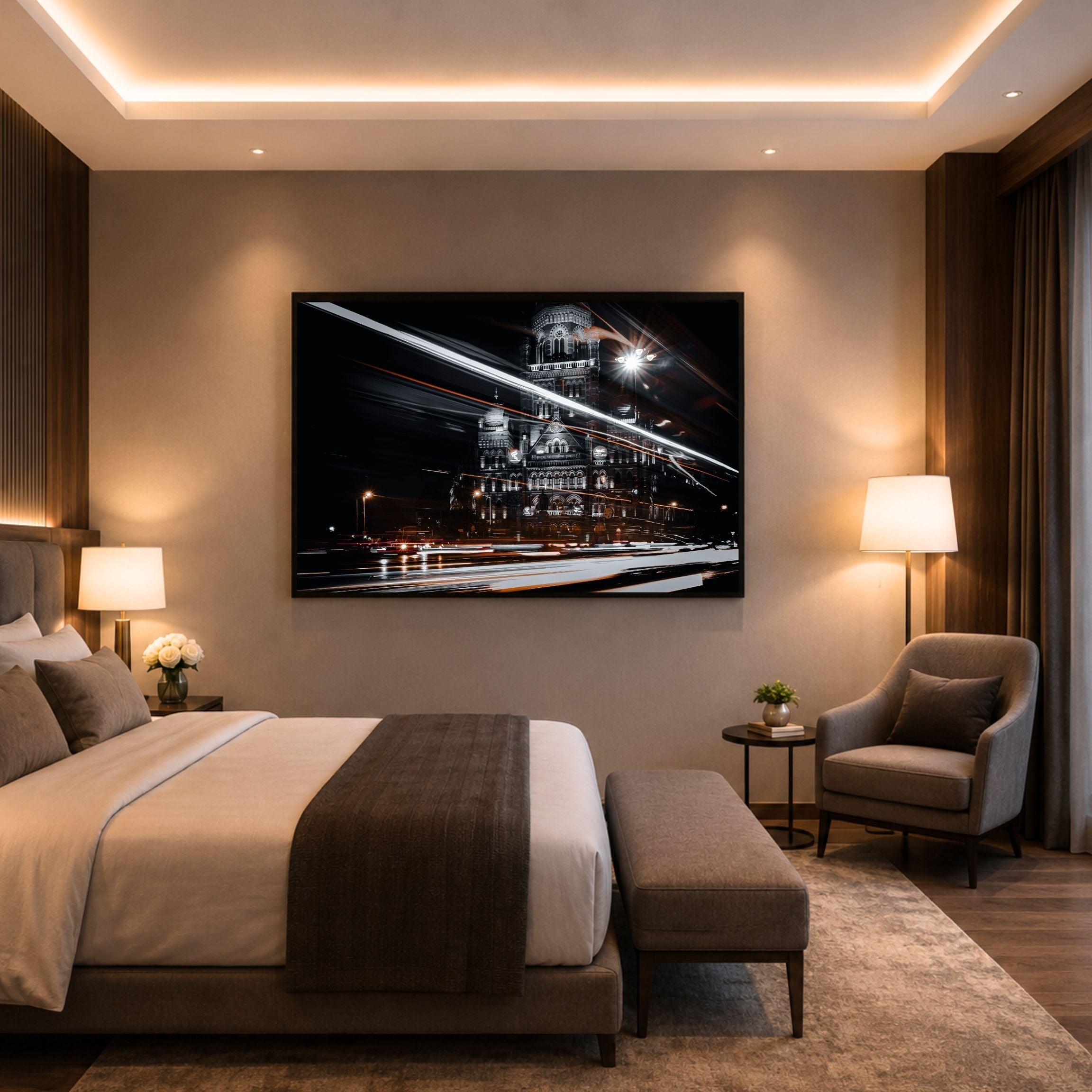Mumbai Street Photography – BMC Headquarters & Light Trails | Fine Art Wall Photography Print