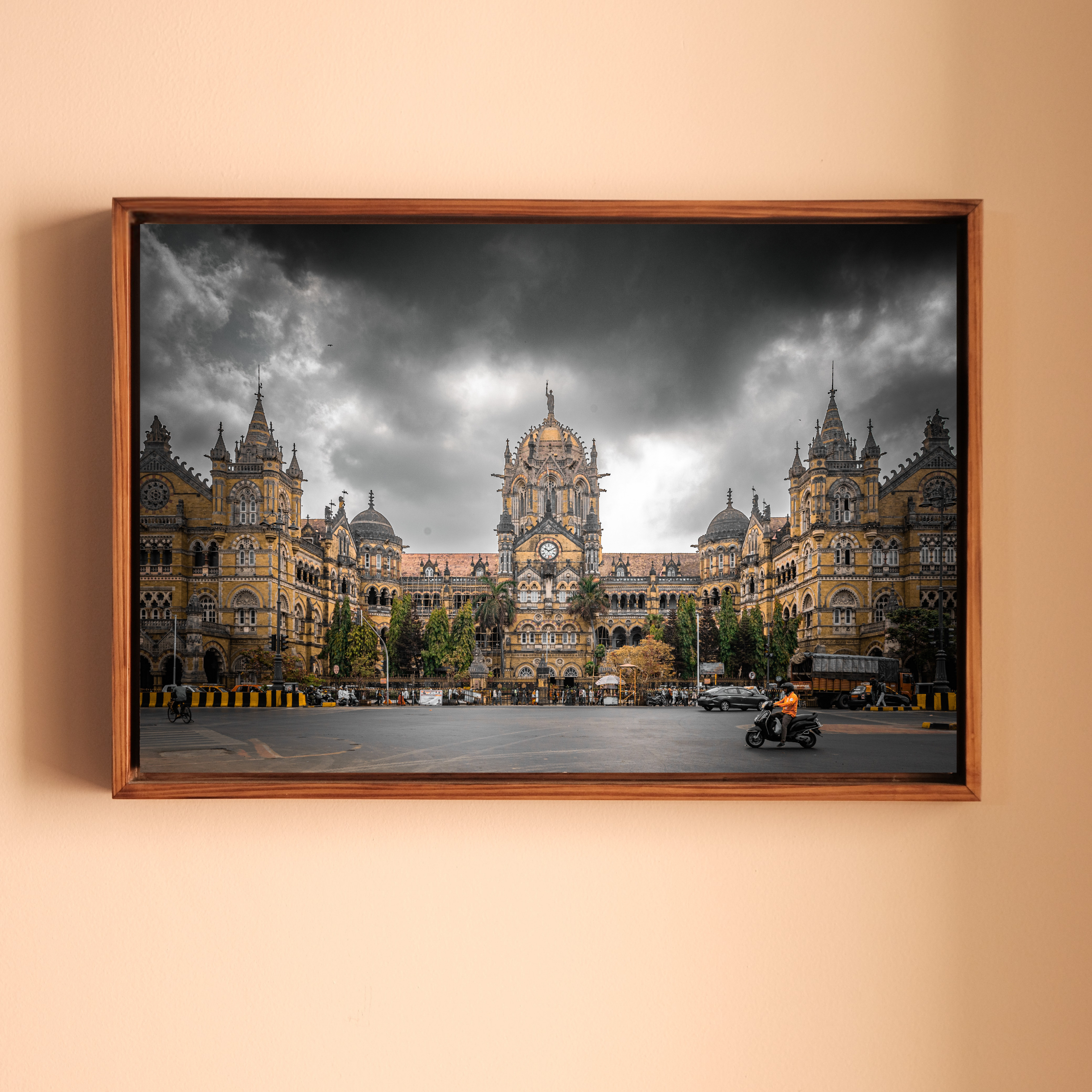 Chhatrapati Shivaji Maharaj Terminus, Mumbai – Overcast Sky, Warm Stone & Dramatic Layering | Fine Art Wall Photography Print