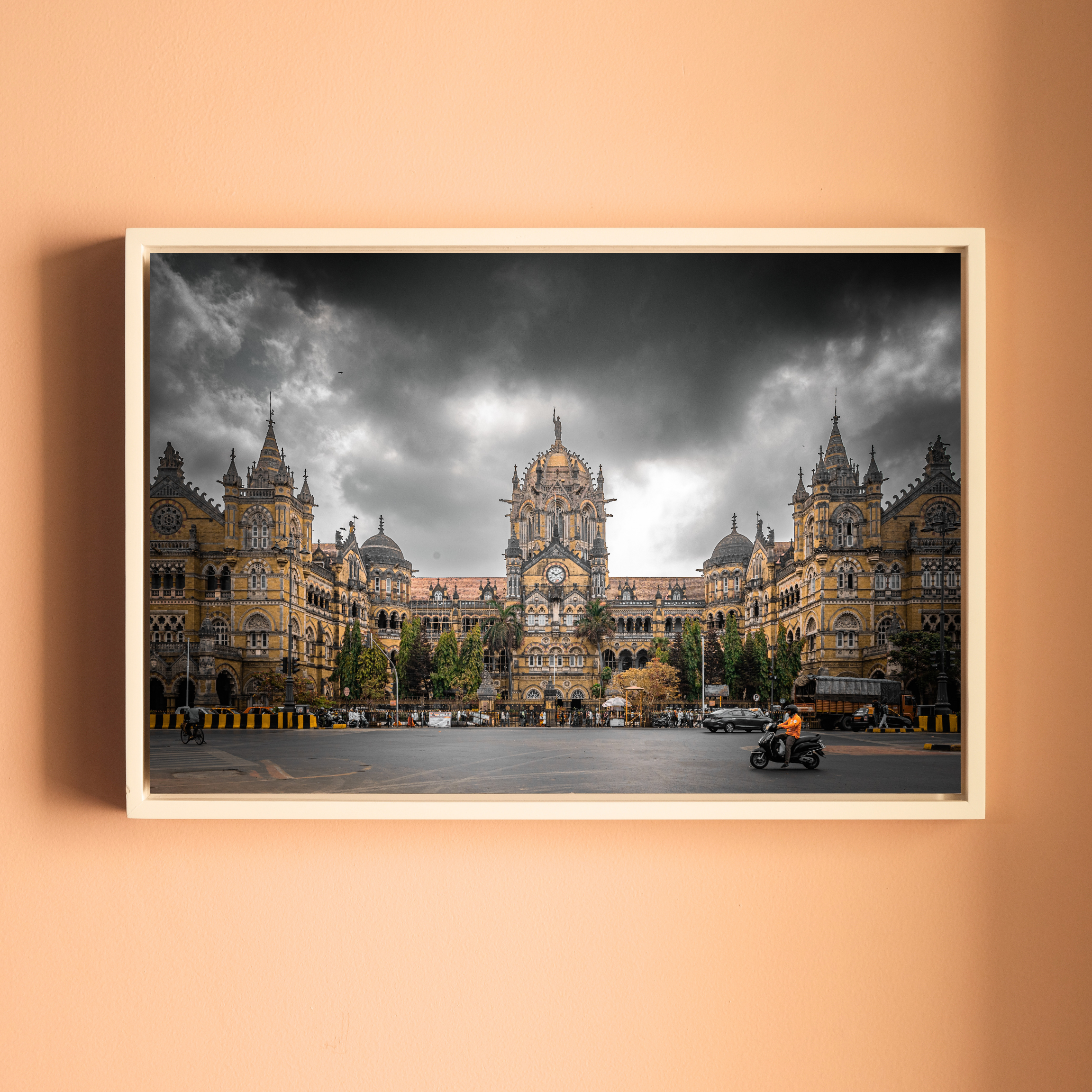 Chhatrapati Shivaji Maharaj Terminus, Mumbai – Overcast Sky, Warm Stone & Dramatic Layering | Fine Art Wall Photography Print