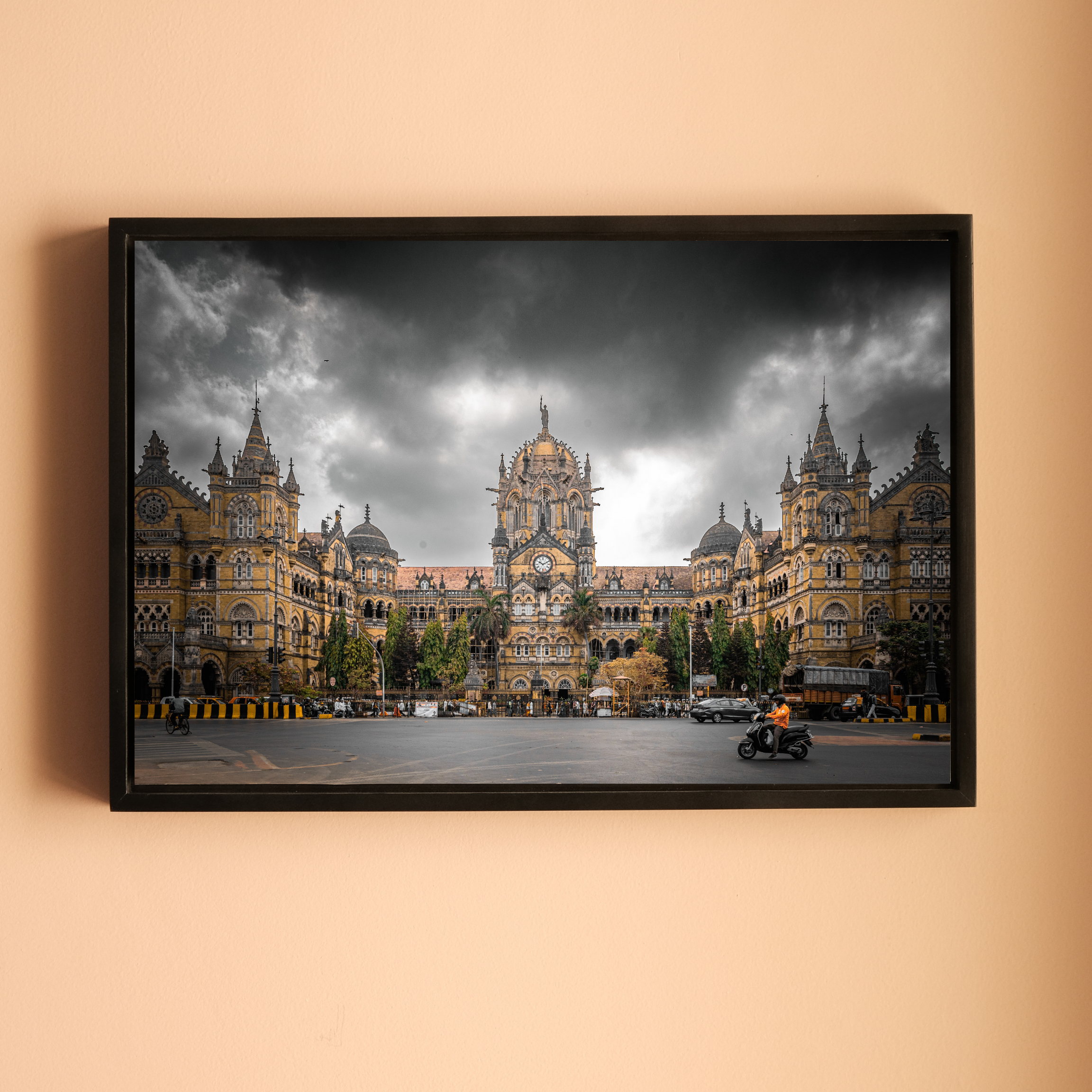 Chhatrapati Shivaji Maharaj Terminus, Mumbai – Overcast Sky, Warm Stone & Dramatic Layering | Fine Art Wall Photography Print