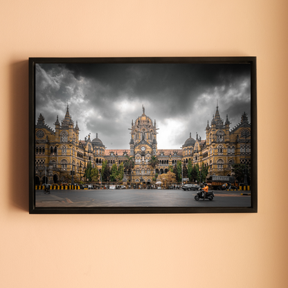 Chhatrapati Shivaji Maharaj Terminus, Mumbai – Overcast Sky, Warm Stone & Dramatic Layering | Fine Art Wall Photography Print