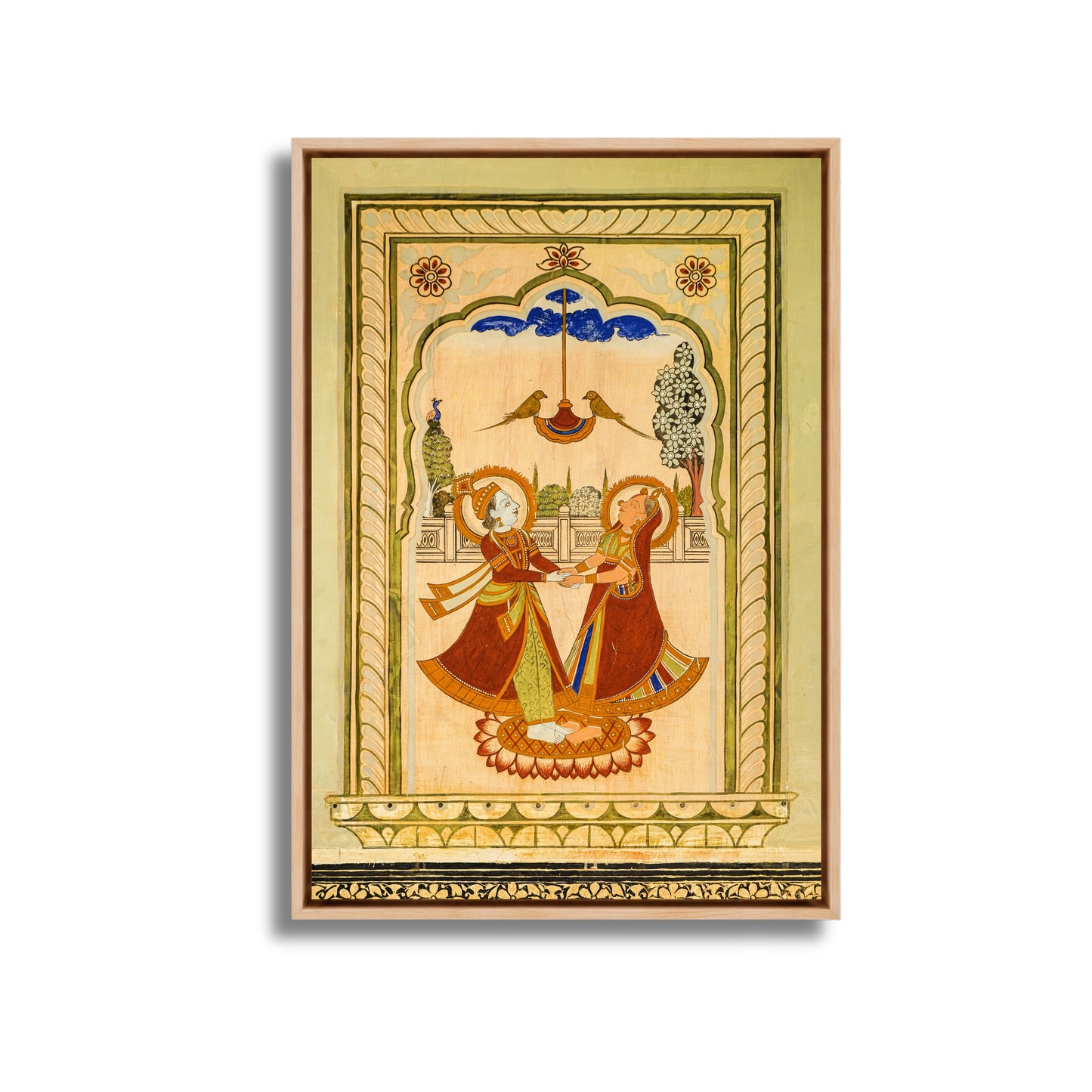 Radha Krishna – The Meeting | Shekhawati Haveli Fresco | Fine Art Wall Photography Print