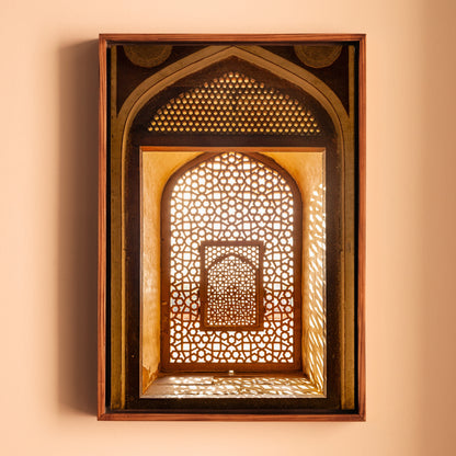 Humayun's Tomb – Jaali in Golden Light | Mughal Arch & Stone Lattice Fine Art Wall Photography Print