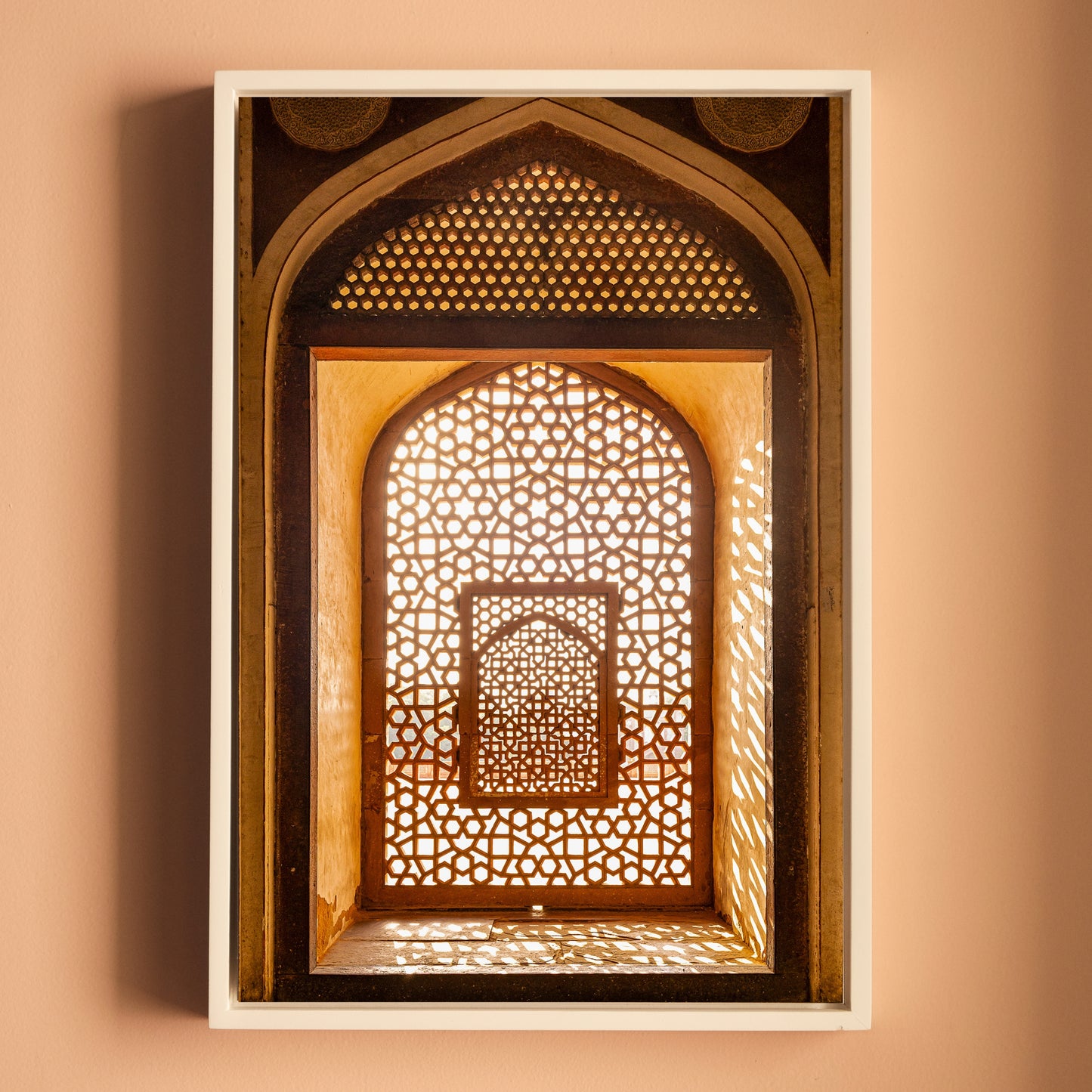 Humayun's Tomb – Jaali in Golden Light | Mughal Arch & Stone Lattice Fine Art Wall Photography Print
