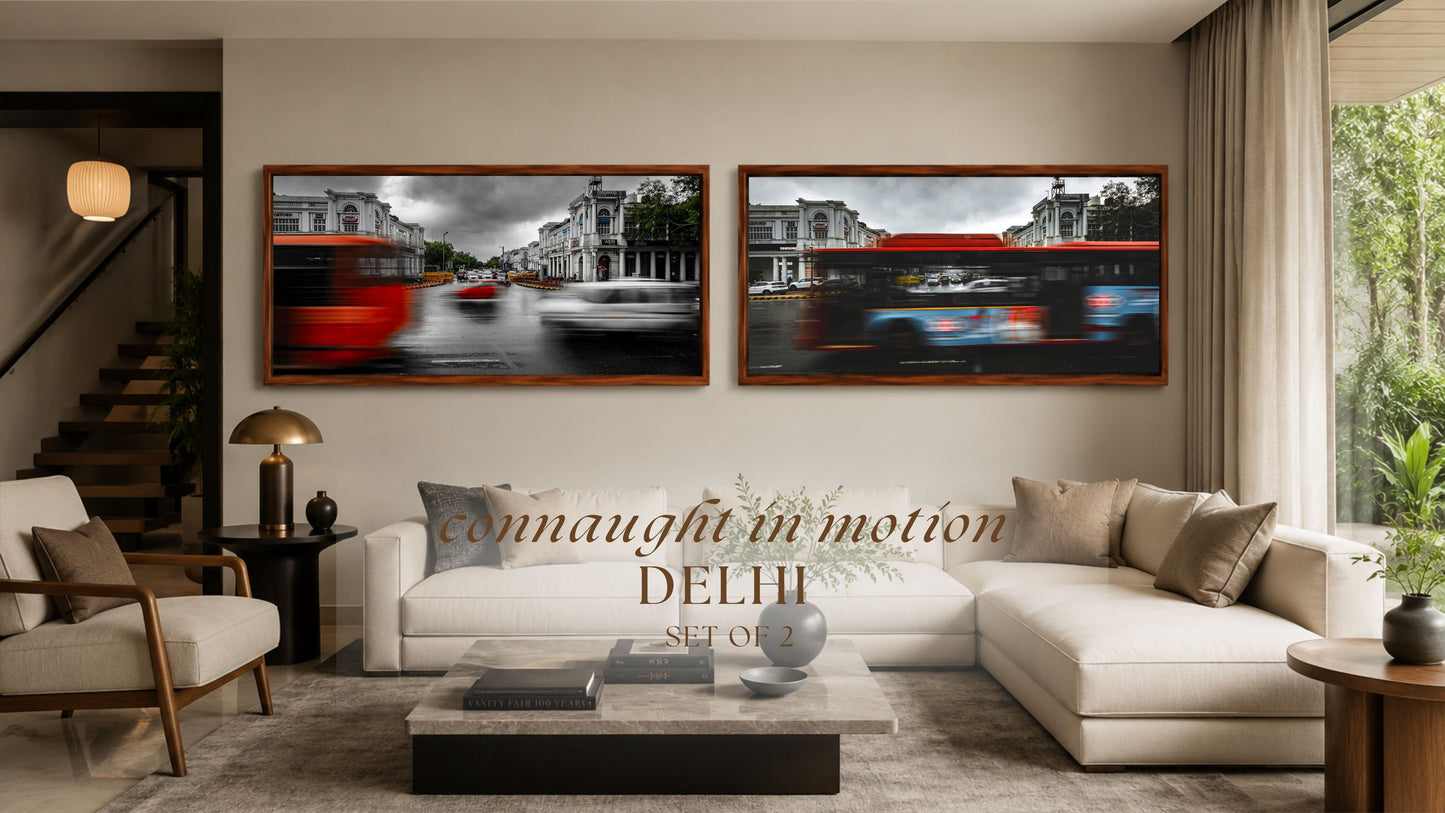 Connaught in Motion, Where Rain Writes the City | Set of 2