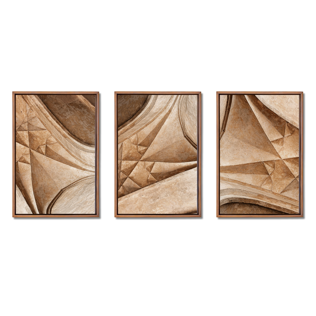 Akbar's Tomb, Sikandra – Arch Geometry Triptych | Ancient Stone, Modern Eye | Fine Art Wall Photography Print